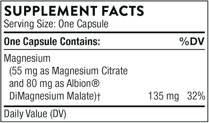 THORNE Magnesium CitraMate - Magnesium Supplement with Citrate-Malate - Support Heart, Skeletal Muscles, Cardiac, Lung Function, and Bone Density - Gluten-Free, Dairy-Free, Soy-Free - 90 Capsules