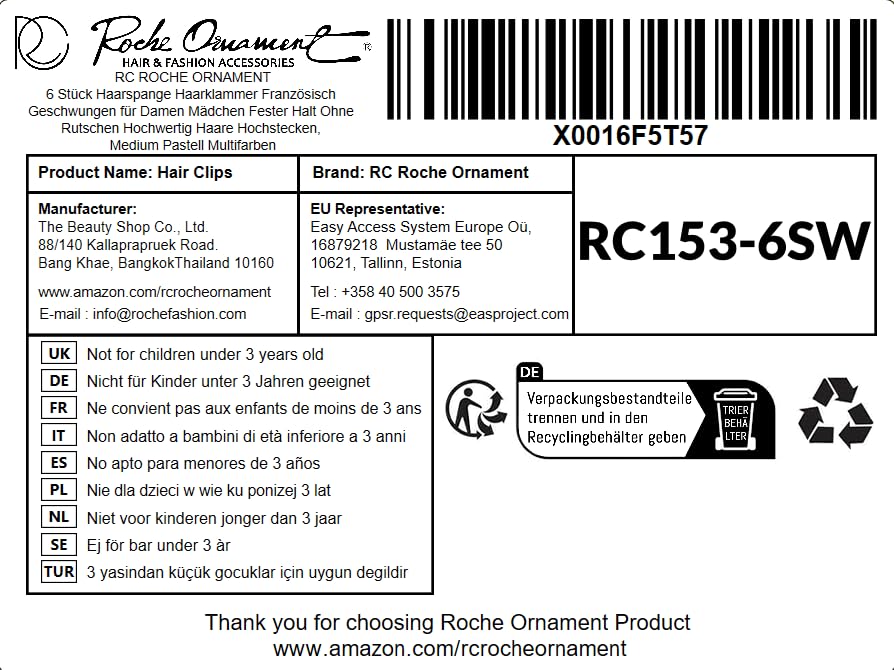 RC ROCHE 6 Pcs Flat Hair Clips Big Claw for Thick Hair French Duckbill Women No Slip Side Slide Curved Alligator Concord Strong Grip Hold Volume Lay Down Clamp, Medium Pastel Multicolor