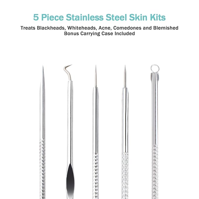 EZBASICS Facial Steamer Ionic Face Steamer for Home Facial, Warm Mist Humidifier Atomizer for Face Sauna Spa Sinuses Moisturizing, Unclogs Pores, 1 Pack + 5 Stainless Steel Skin Kit Blue