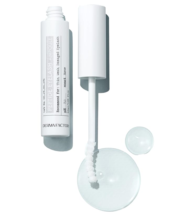 Derma Factory Peptide Eyelash Ampoule โ Lash Growth Serum with Capixylโข 3%, Caffeine 1%, and Brewer's Yeast Extract 86% โ Oil-Free, Fragrance-Free, Vegan Formula โ 8.5ml