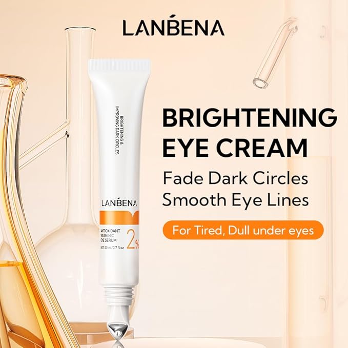 LANBENA Eye Cream for Wrinkles,Anti-Aging Eye Cream with Vitamin C,Reduce Fine Lines,Firm Eye Skin,Puffy Eyes and Dark Circles Treatments