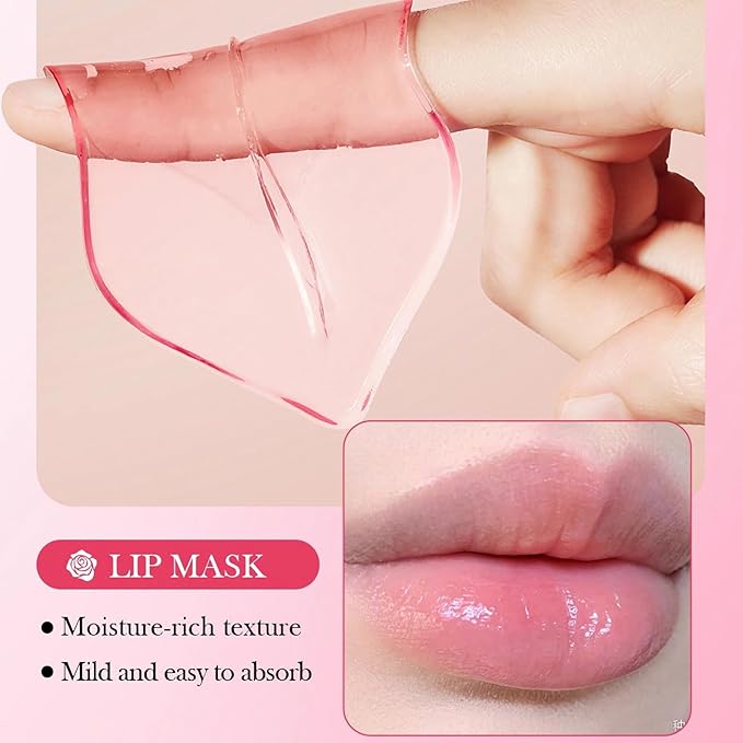 20 Pair Rose + 10 Pair Aloe Vera Under Eye Mask & Lip Mask Skincare Set, Lip Patches & Under Eye Patches for Puffy Eyes, Dark Circles, Dry Lips Lines, Moisturizing for Women & Men Skincare