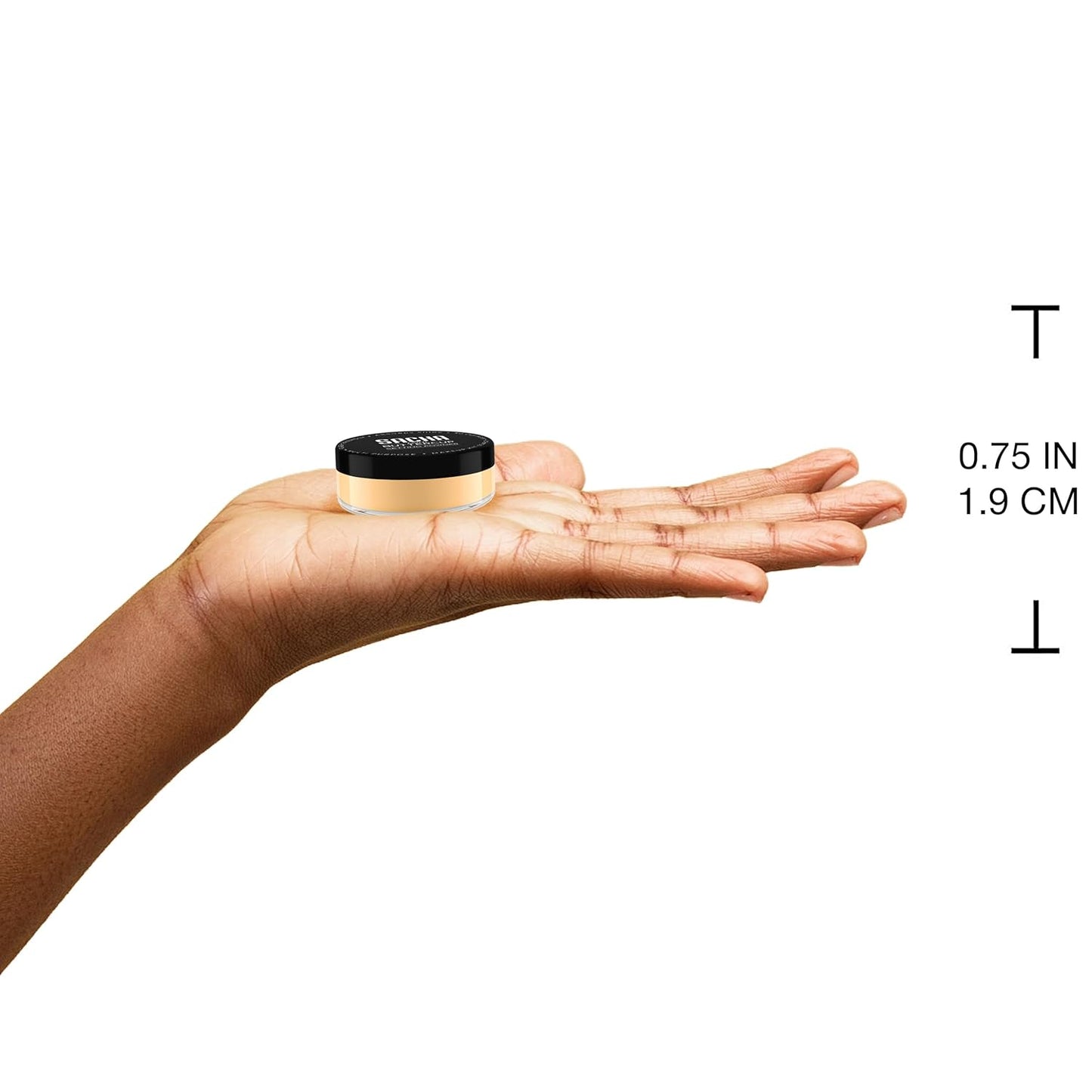 Sacha BUTTERCUP Mini Setting Powder. No Ashy Flashback. Blurs Fine Lines and Pores. Loose, Translucent Face Powder to Set Makeup Foundation or Concealer. For Medium to Dark Skin Tones, 0.35 oz.