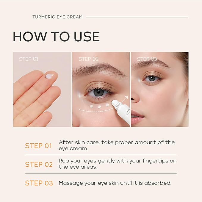 Turmeric Under Eye Cream, For Dull Eye Skin, Fine Lines, Eye Bags, Dark Circles, Eye Firming, Even Skin Tone, Hydrating, Moisturizes, Smooths Fine Lines Under Eye Serum, Turmeric Booster Eye Treatment Eye Cream