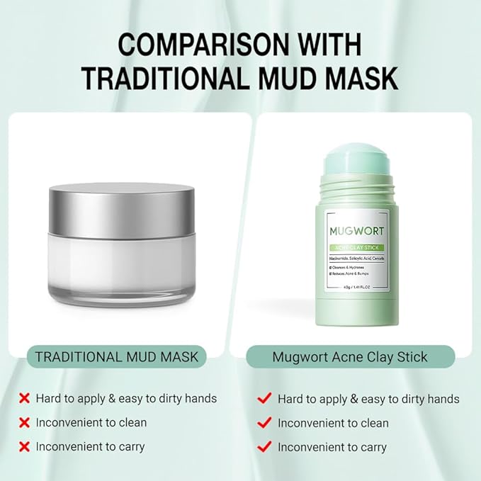 Clay Mask For Face, Vitamin C Face Masks with Turmeric and Kaolin Clay, Deep Cleansing Pores, Skincare Facial Mask for Refining Pores and Controlling Oil, (Mugwort)