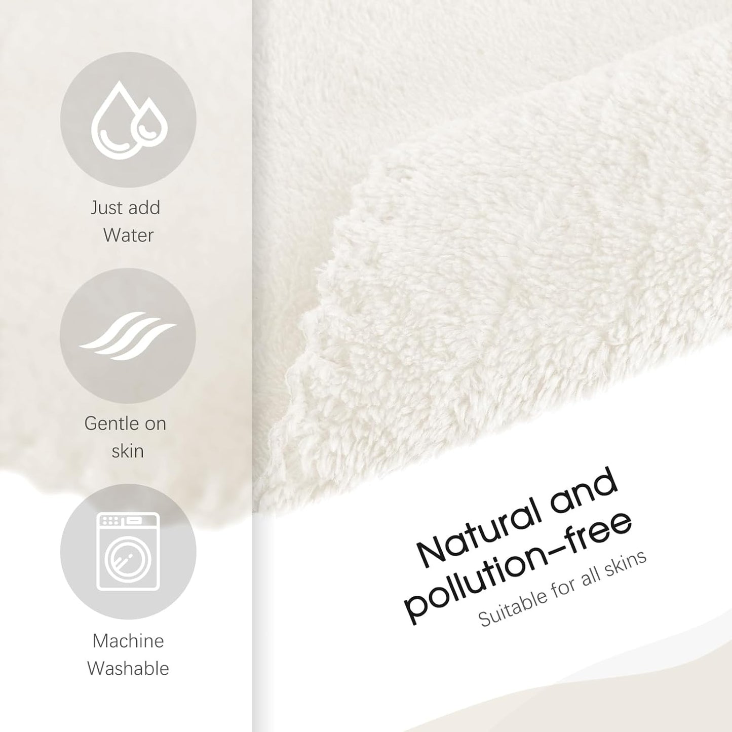 Syhood 12 Pieces Face Wash Cloth 12 x 12 in Makeup Remover Cloths Towel Coral Velvet Facial Microfiber Soft Fast Drying Facial Cleansing Towel for Face(White)