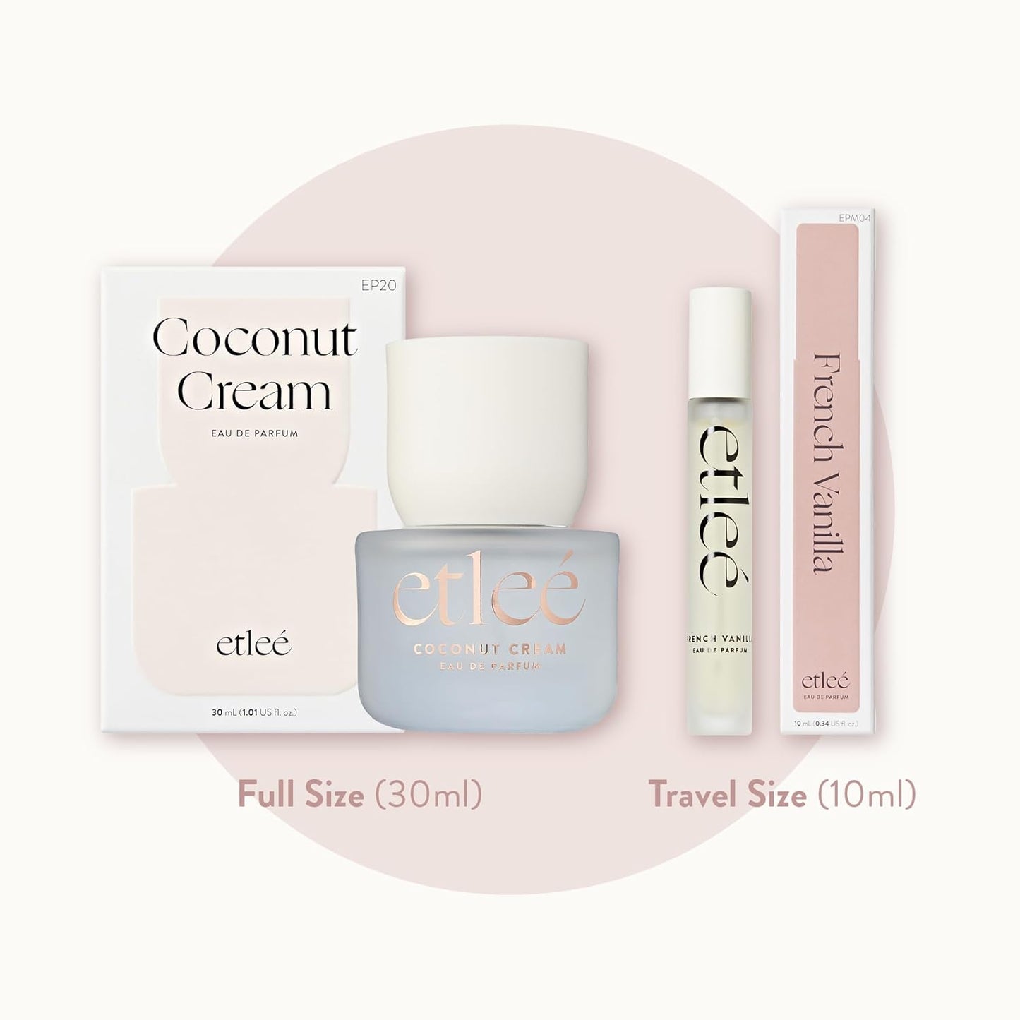 Coconut Cream Eau de Parfum 1.01oz, Creamy Gourmand Long Lasting Perfume With Vanilla, Musk, Woody, Berry & Tonka Bean, Layerable Luxury Fragrance for Women & Men for Everyday Wear