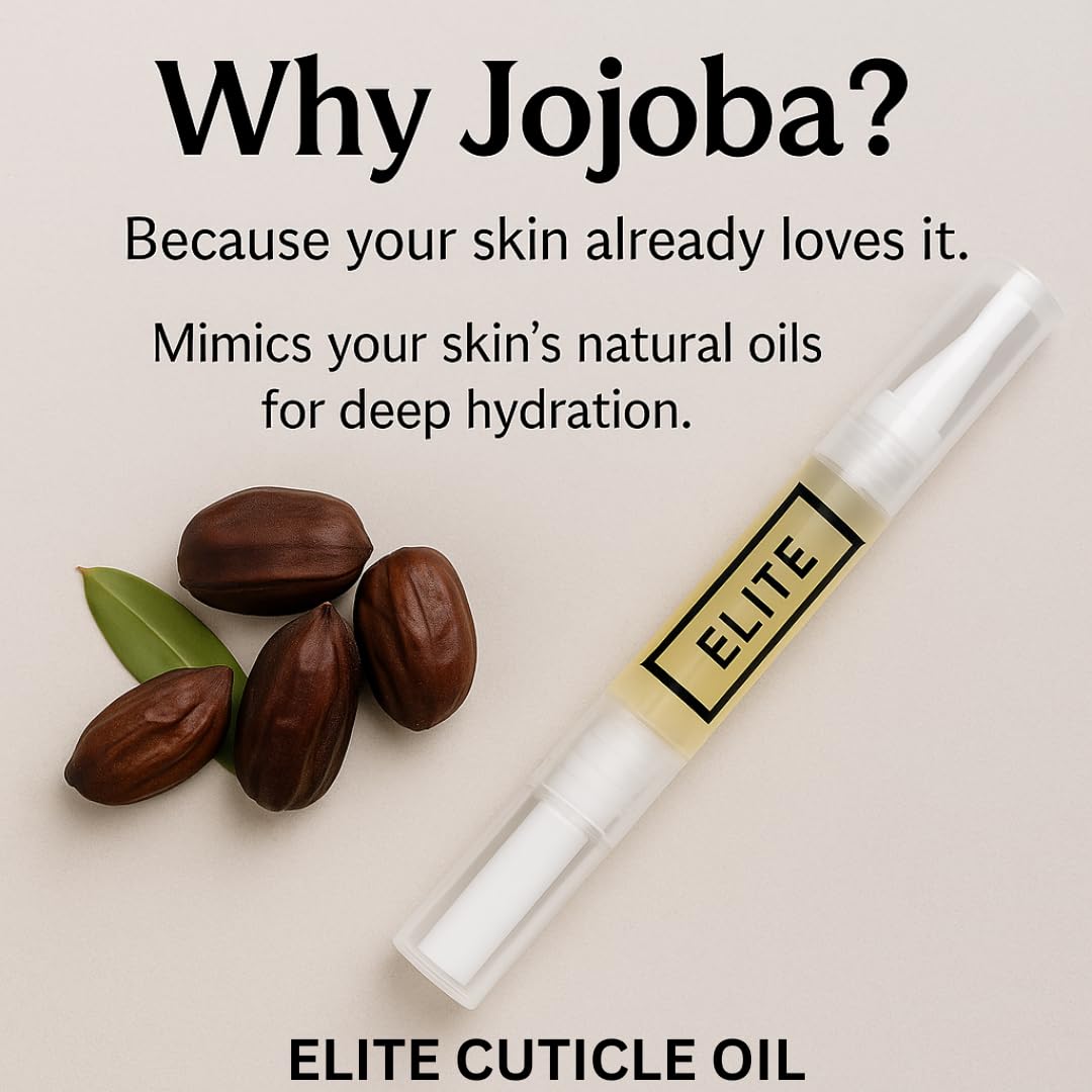 Elite Cuticle Oil Pen (Peach) – Hydrating Nail & Cuticle Oil with Jojoba Oil & Vitamin E – Sweet Scented Nail Care Treatment (3ML)