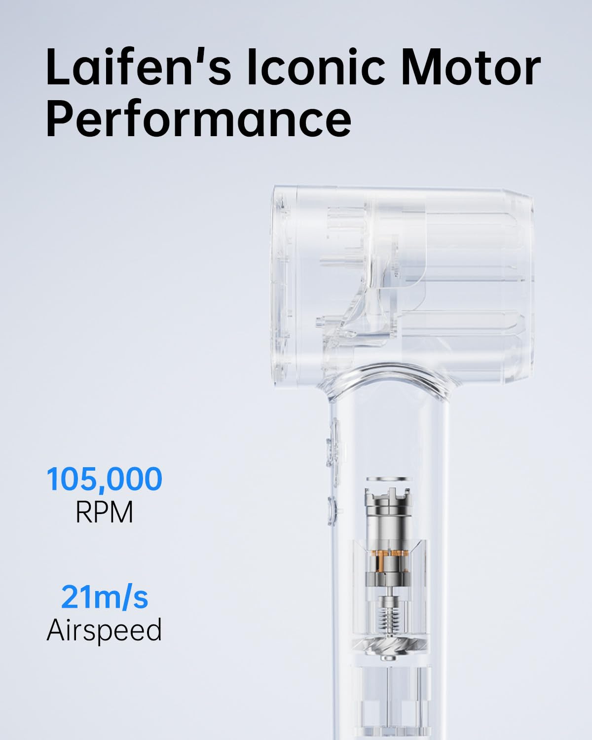 Laifen Hair Dryer SE, 200 Million Negative Ionic Blow Dryer with 105,000 RPM Brushless Motor 1400W Powerful Fast Drying High-Speed Low Noise Hairdryer with Magnetic Attachments