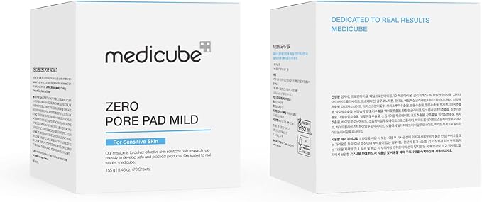 Medicube Zero Pore Pads Mild 2.0 (70 Pads) - Gentle Calming Toner Pads for Exfoliation, Minimizing Pores, and Blackhead Removal with PHA - Ideal for All Skin Types - Korean Skin Care