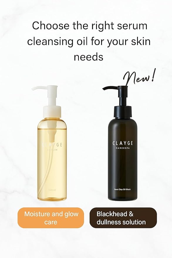 Face Cleansing Oil, All in One Facial Deep Cleanser & Makeup Removal with Clay & Charcoal for All Skin Types, 6.4 fl oz / 190ml, Made in Japan