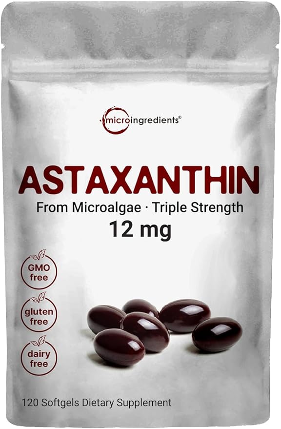 Astaxanthin 12mg, 120*Softgels, 4 Month Supply
