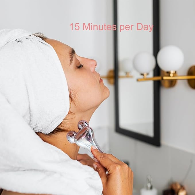 SLANGO 4D Facial Beauty Roller Massager โ Double-Ball Neck Lift Device with 12 Massage Modes, 5 Vibration Levels & 9 Intensity Settings for Face & Body Sculpting (Brown)