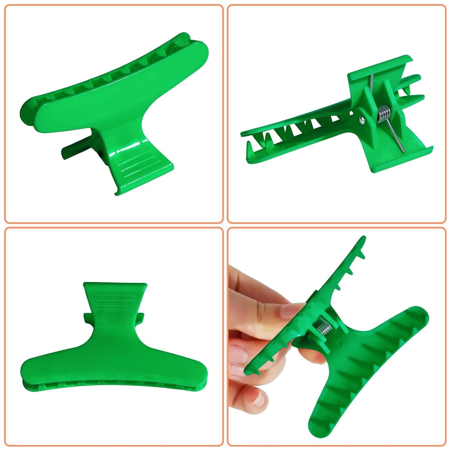 Ondder Green Butterfly Hair Clips for Styling Sectioning Pro Salon Butterfly Plastic Claw Clips Hair Styling Clip Barber Clips for Cutting, Coloring Hair, Hair Accessories for Women Girls