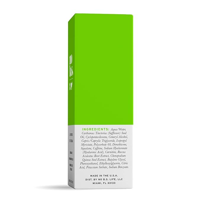 No B.S. (No Bad Stuff) Caffeine Eye Cream anti aging bundle with Two CoQ10 Deluxe Minis. Under Eye Cream for Dark Circles and Puffiness. Includes CoQ10 for Wrinkles.