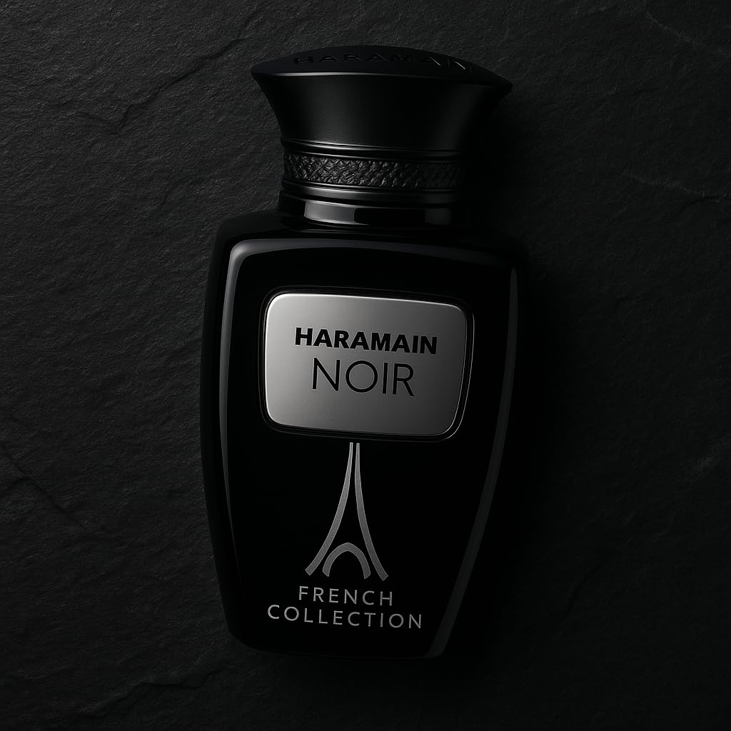 Al Haramain Noir French Collection for Unisex - Arabian Perfume for Women & Men - Long Lasting Fragrance with Bergamot, Lavender, Jasmine, Amber - Arabic Cologne - Eau De Parfum - 3.33 oz EDP Spray