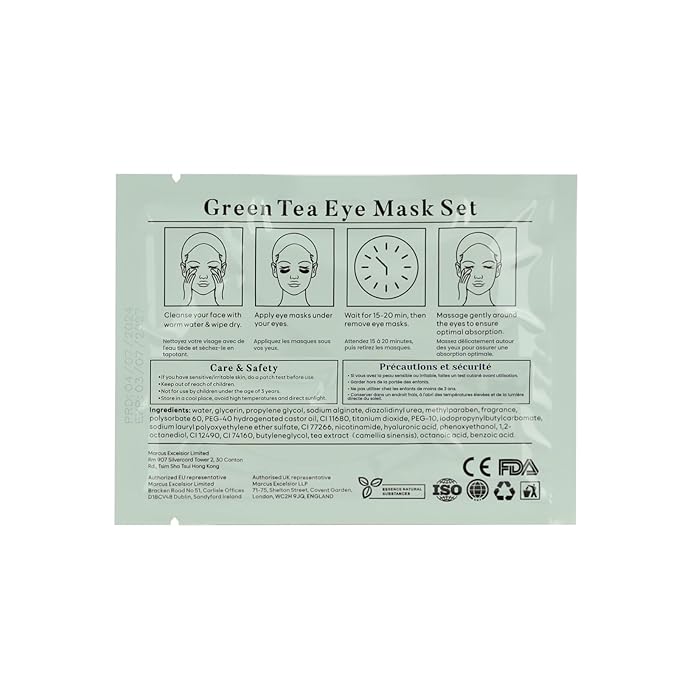 Green Tea Under Eye Patches (30 Pairs) Under Eye Patches for Dark Circles, Under Eye Patches for Puffy Eyes and Dark Circles, Under Eye Mask, Eye Care, Puffy Eyes Treatment