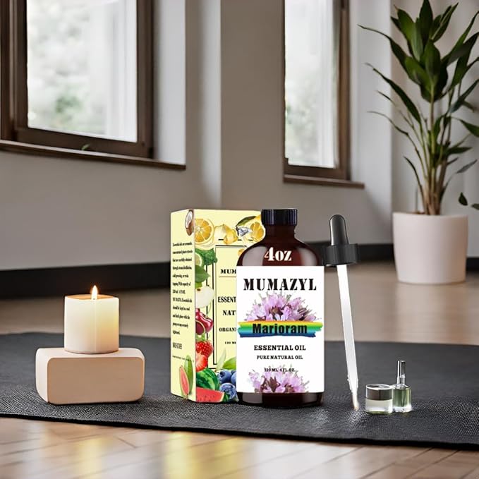 Marjoram Essential Oil, Marjoram Oil 4 Fl Oz 120ML for Diffuser Humidifier Yoga Cleaning DIY Candle Soap Making Essential Oils