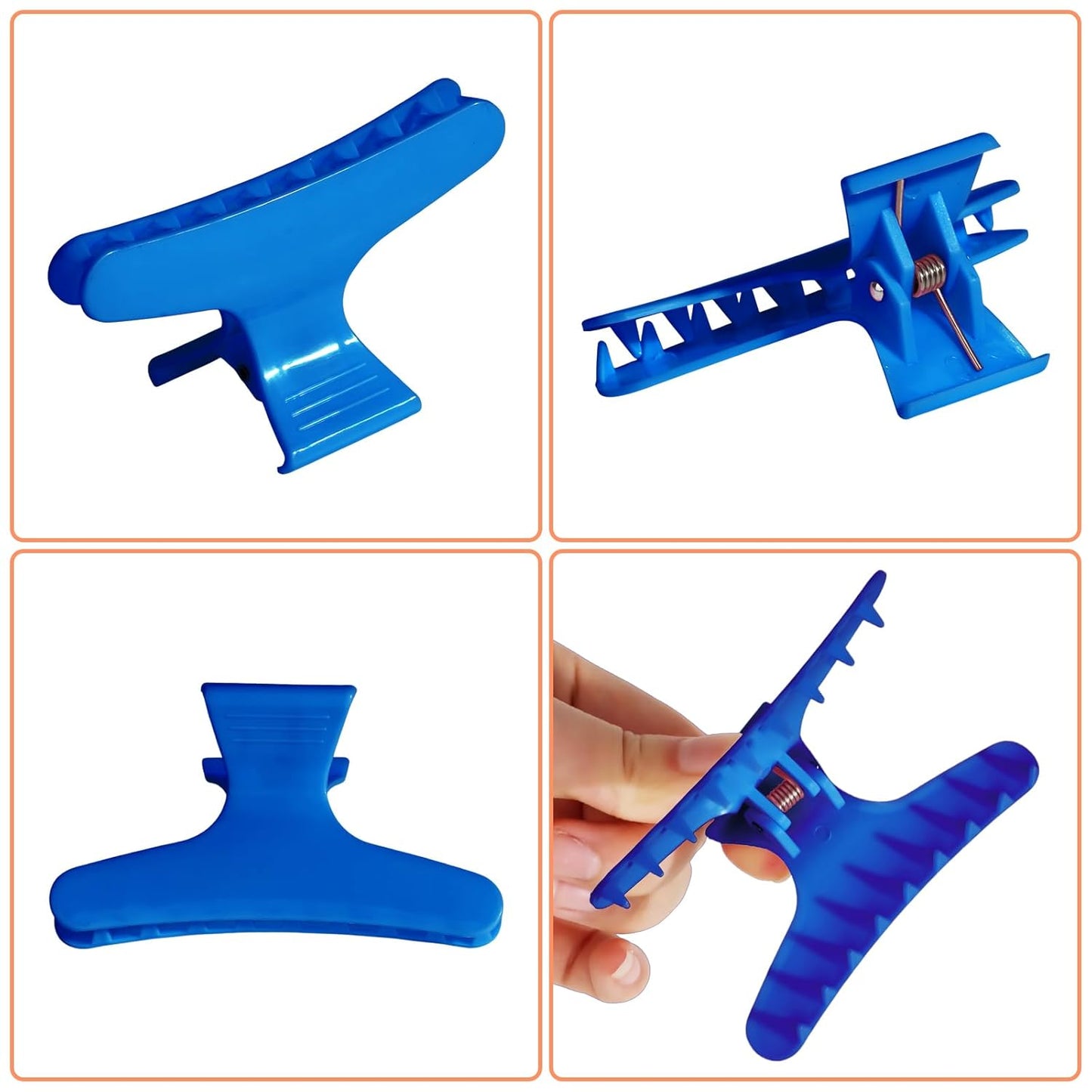 Ondder Dark Blue Butterfly Hair Clips for Styling Sectioning Pro Salon Butterfly Plastic Claw Clips Hair Styling Clip Barber Clips for Cutting, Coloring Hair, Hair Accessories for Women Girls