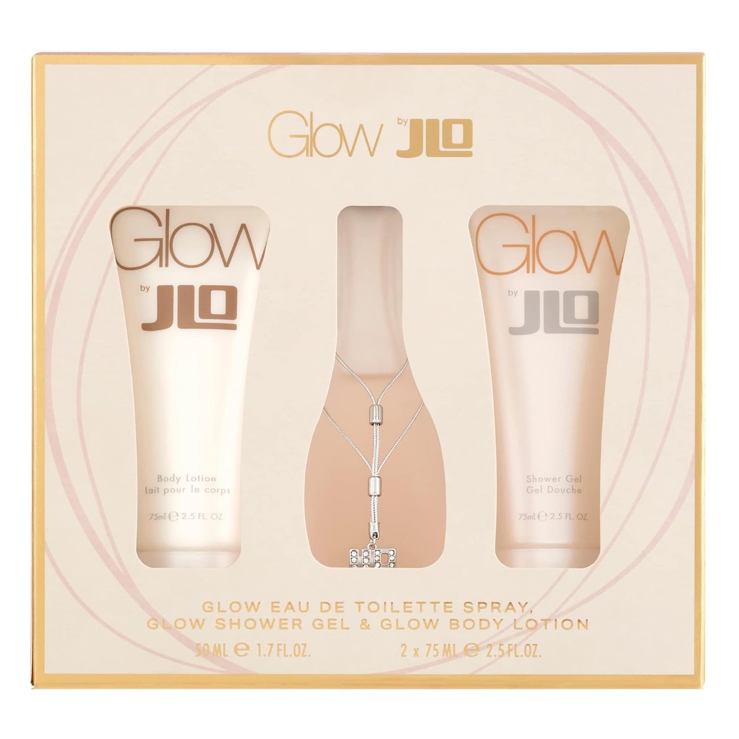 Jennifer Lopez Glow Gift Set - Eau De Toilette 50ml & Shower Gel, Body Lotion 75ml Each
