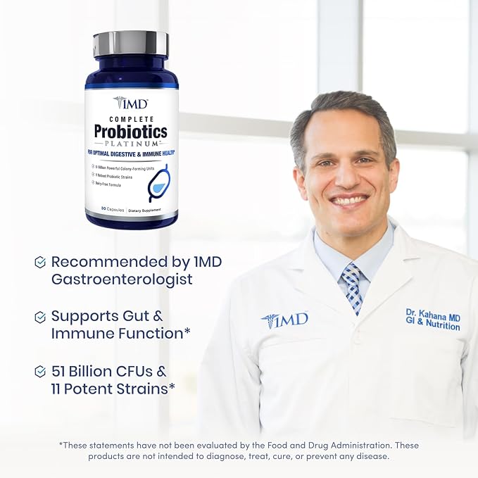 1MD Nutrition Complete Probiotics Platinum 50 Billion 11 Strains 30 Caps