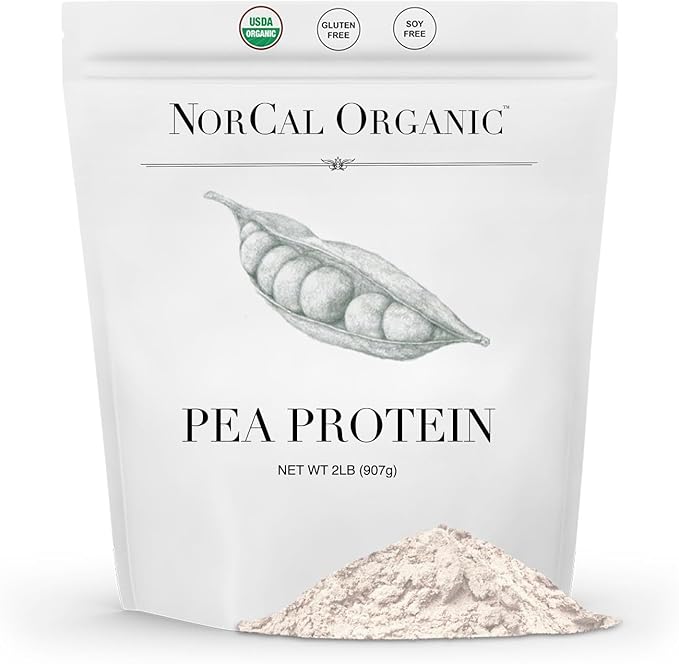 NorCal Organic - Premium Pea Protein Isolate - 100% Vegan and Organic - UNFLAVORED - 2 Pounds (Pack of 1) - 35 Servings