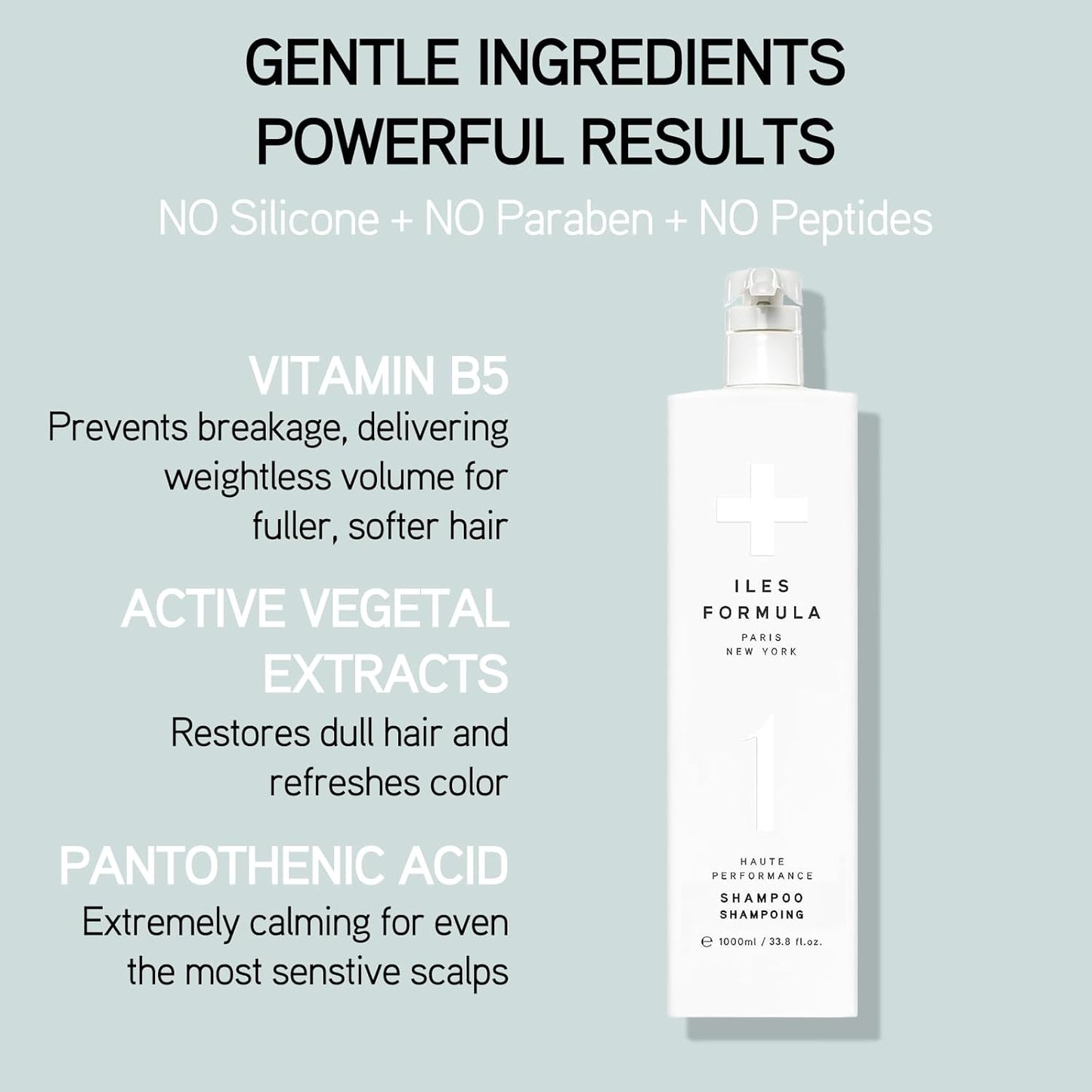 ILES FORMULA Shampoo for Dry, Damaged, Frizzy or Color Treated Hair - Hydrating, Sulfate Free Shampoo – Salon Grade, Color Safe, Moisturizing Formula that Controls Humidity & Boosts Shine