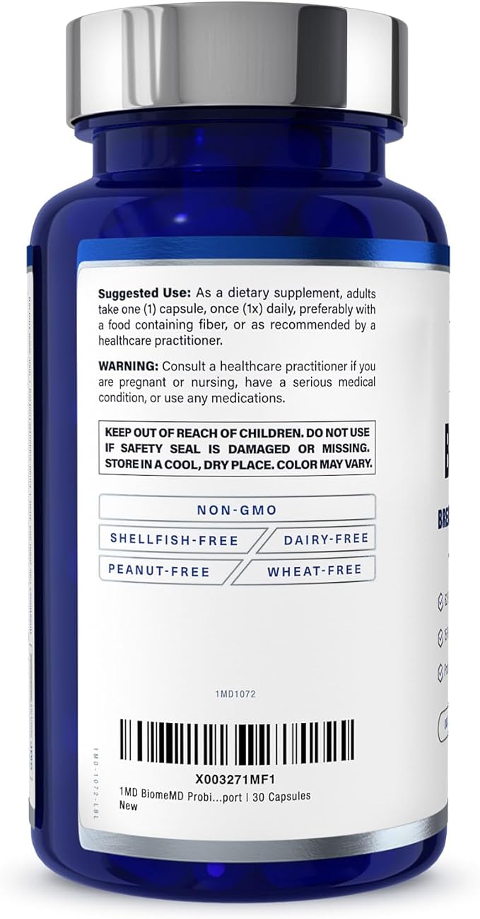 1MD Nutrition BiomeMD Probiotics 62 Billion 15 Comprehensive 60 Capsules