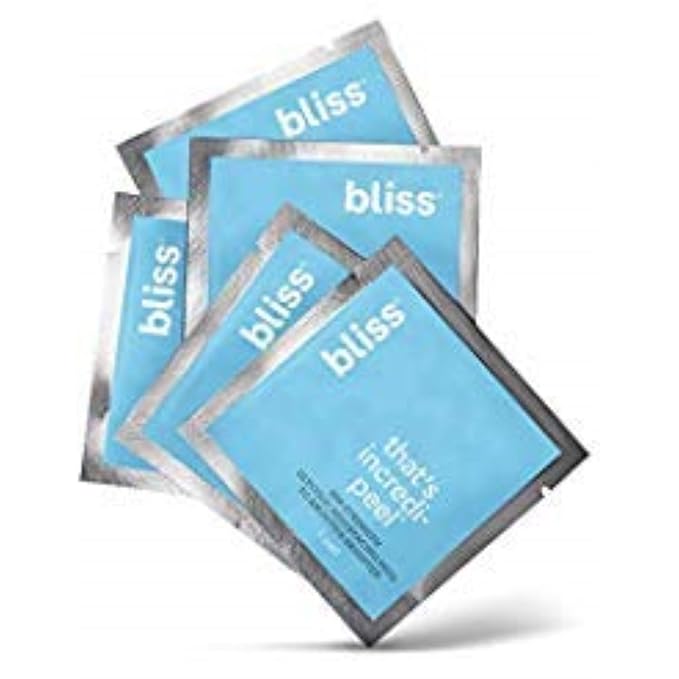 Bliss That's Incredi-Peel Glycolic Resurfacing Facial Pads - 5 ct - Single-Step Pads for Exfoliating and Brightening - Targets Fine Lines and Discoloration - Travel-Friendly - Vegan & Cruelty-Free