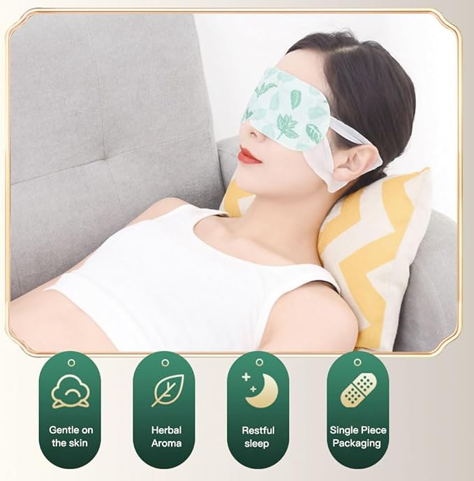 16 Packs Steam Eye Mask Herbal Hot Compress Eye Mask Self Heating Disposable Eye Masks Spa Office Travel Essentials & Relaxation Gifts