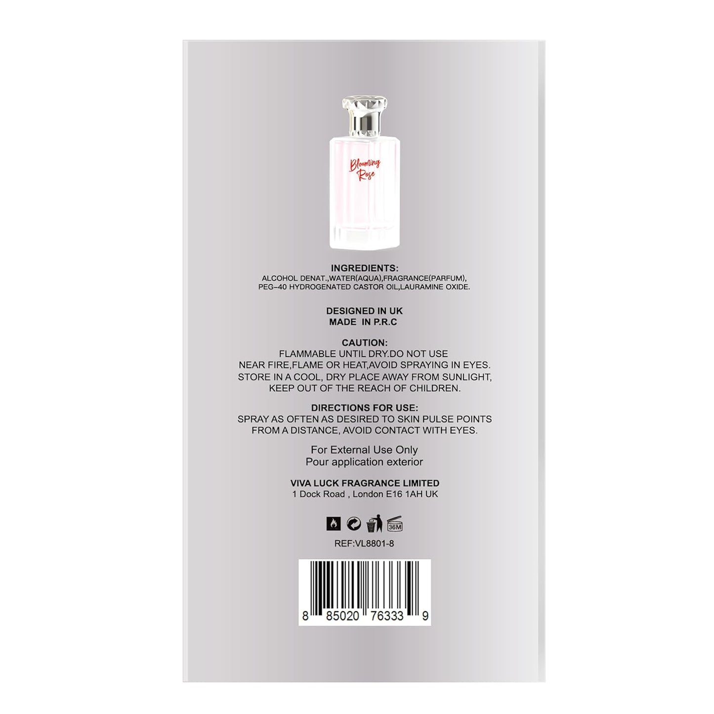 Hybrid & Company Women Blooming Rose Pour Femme Eau De Parfum Vaporisateur Natural Spray 3.4 Fl Oz