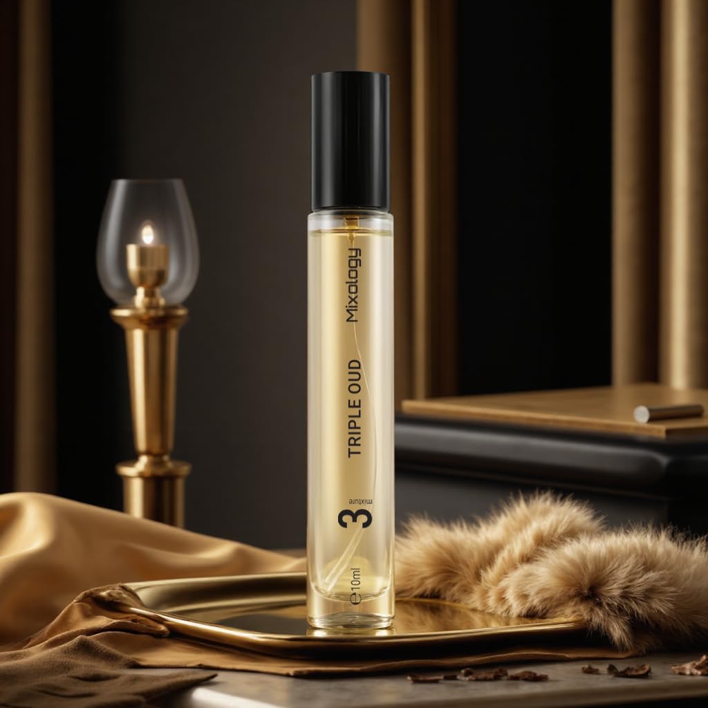 Tripe Oud Mixology Eau de Parfum - Mixture of Ombr Nomad, I.spahan and Oud For Greatness, Unisex Perfume 0.34 Fl Oz (10ml)