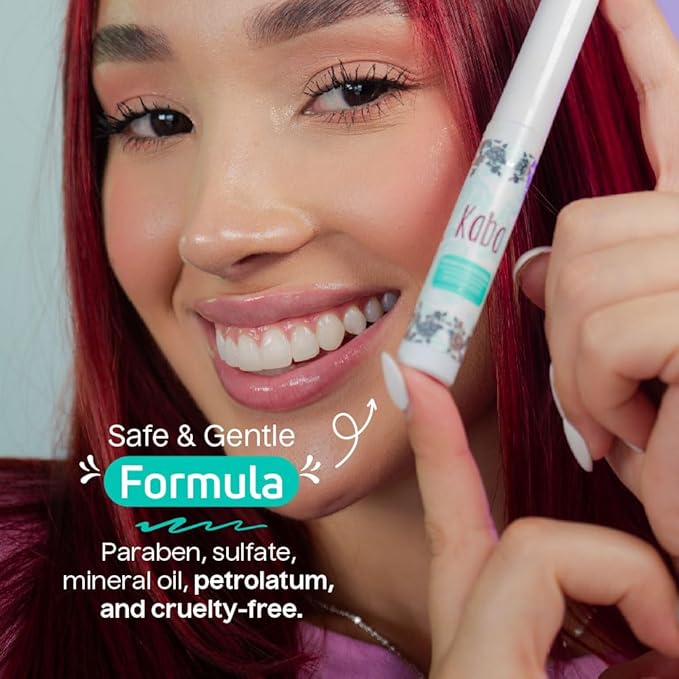 Kaba Eyelash Growth Serum for Longer, Thicker & Stronger Eyelashes with Essential Oils. Dermatologist Tested. Includes Makeup Remover Oil - Improved Formula