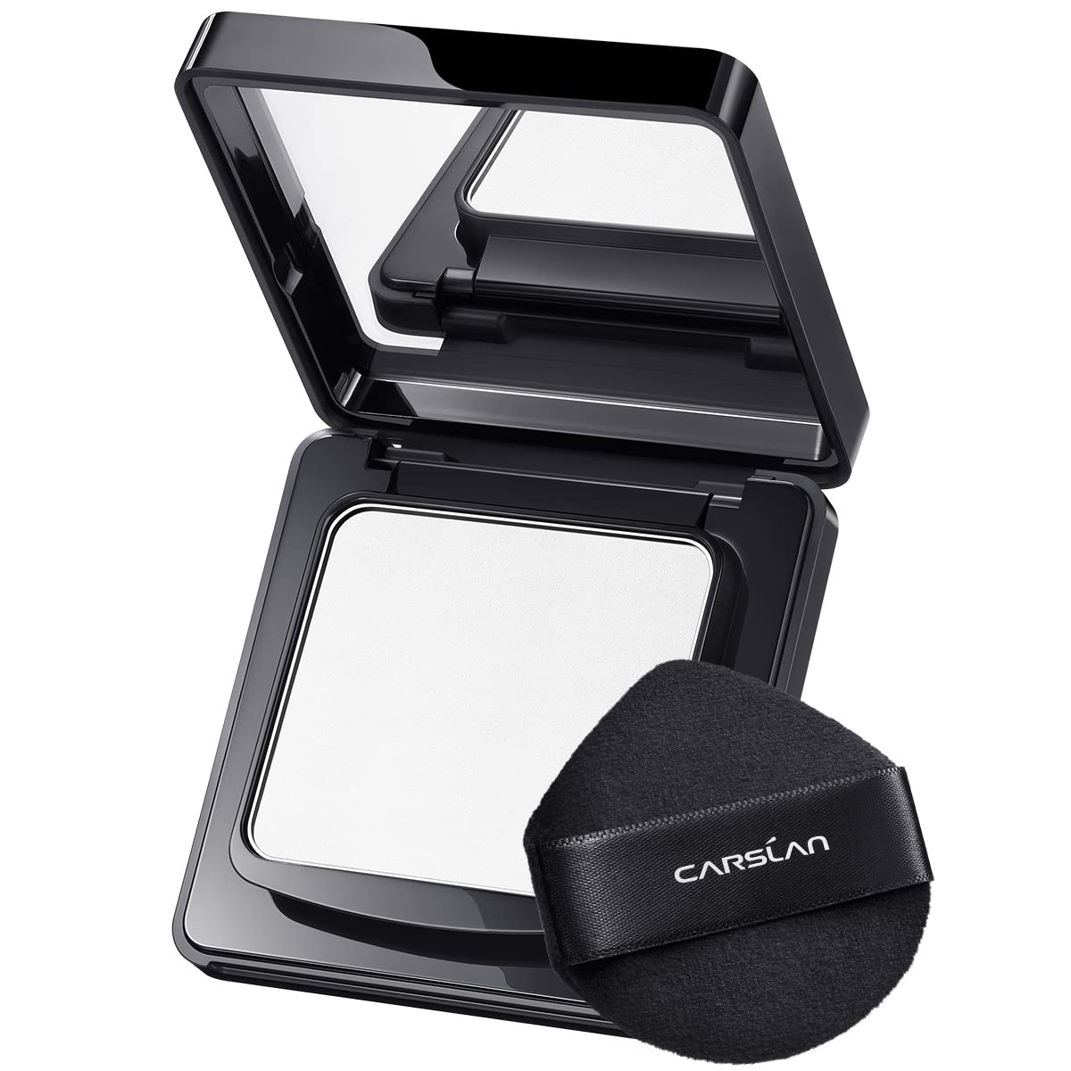 CARSLAN 1.0 Soft Focus Pressed Setting Powder + Black Magnet Setting Spray, Longwear Oil Control, Waterproof Combo, All Day Longlasting Makeup Set
