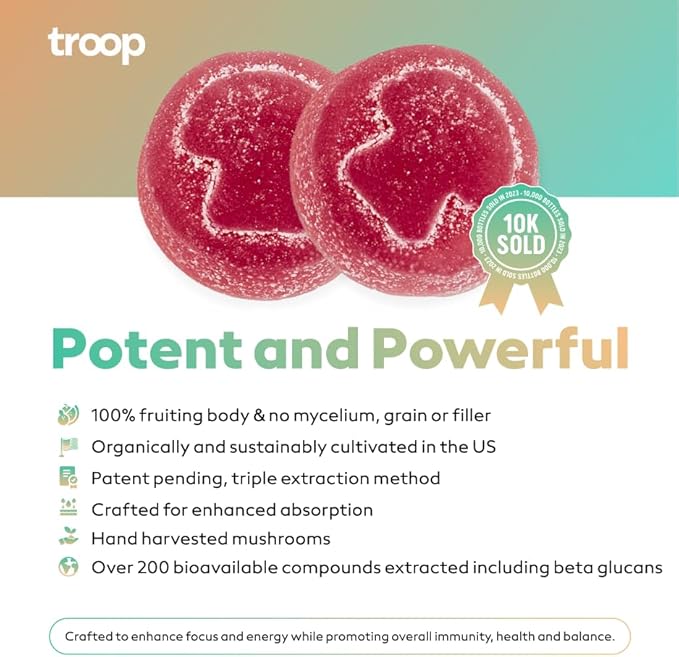 Troop Daily Mushroom Reishi Gummy 60 Count