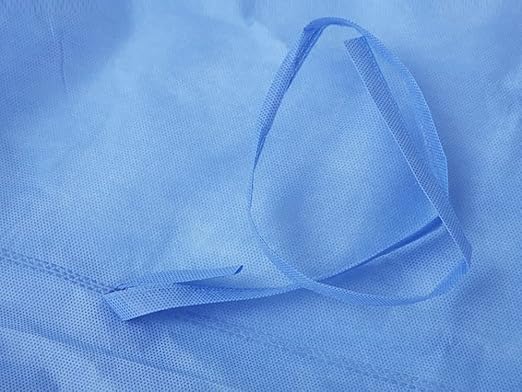 Disposable PPE Isolation Medical Gowns 100-Pack – Level 2, Full Back Coverage, Double Tie Closure, SMS 35g Material, Knit Cuffs, Unisex, Professional Blue for Healthcare & Lab Use