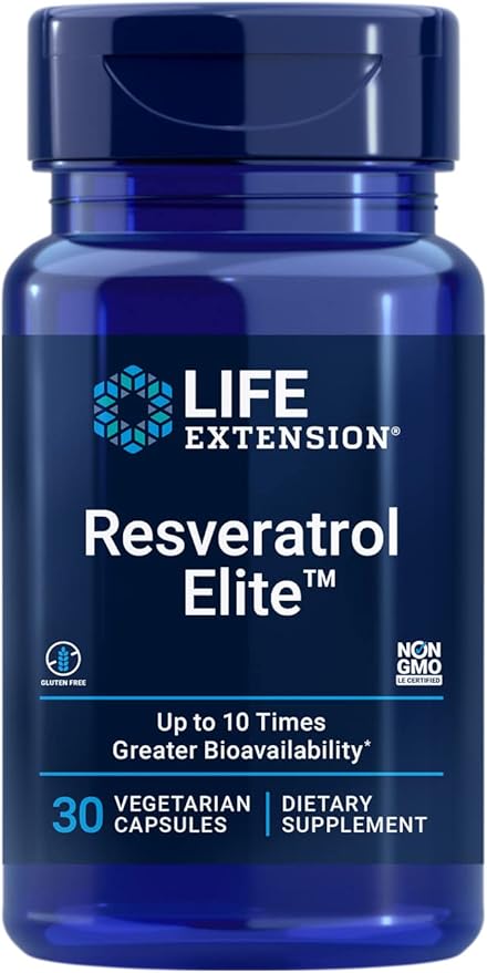 Life Extension Resveratrol Elite, trans-resveratrol, healthy 30 capsules