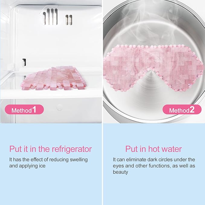 gemshan Rose Quartz Eye Mask & Amethyst Eye Mask Eliminate Wrinkles Puffiness Headache and Migraine Relief Mask