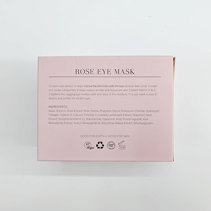 Under Eye Patchs Rose Eye Mask for Dark Circles and Puffiness Wrinkle Eye Bags 30 Pairs
