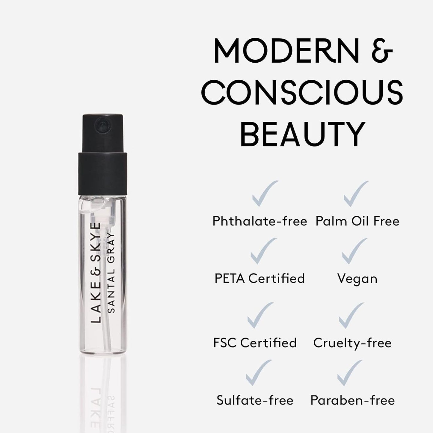 Lake & Skye Santal Gray Eau de Parfum, Long Lasting Fragrance, 0.06 fl oz (2 ml) - Aromatic, Woody, Spicy