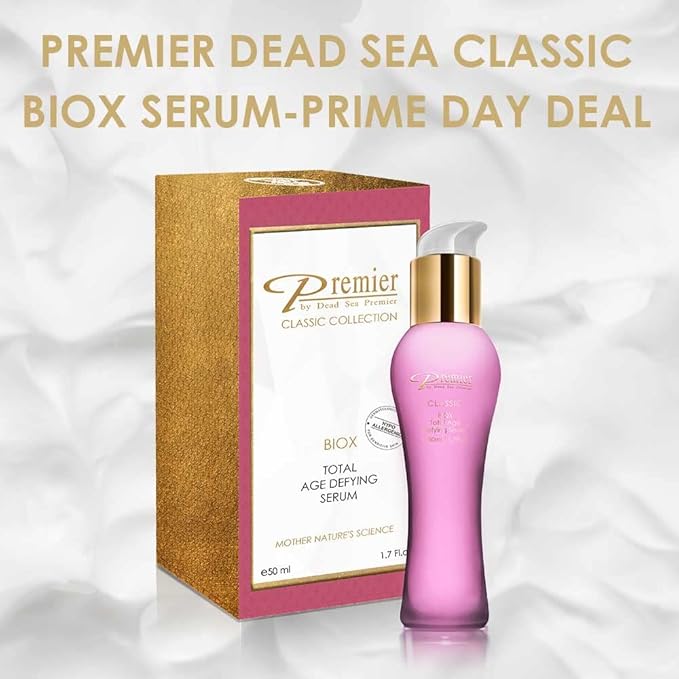 Premier Dead Sea Classic BIOX SERUM and BIOX EYE CREAM Total Age Treatment, Anti-Age, anti-wrinkle, anti-expression marks age defying Complex, soft, gentle, non-tacky 1.7 FL oz. + .34 FL oz.