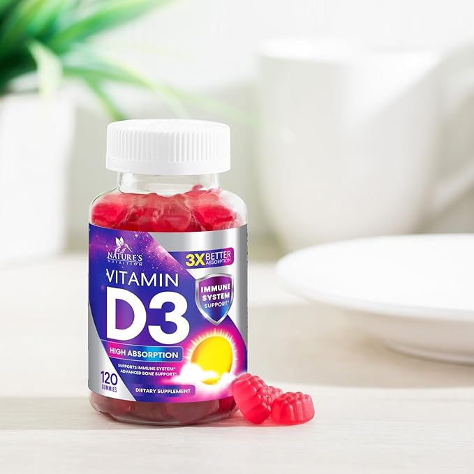 Vitamin D3 Gummy Vitamins Extra Strength 5000 IU (125 mcg) 120 Gummies