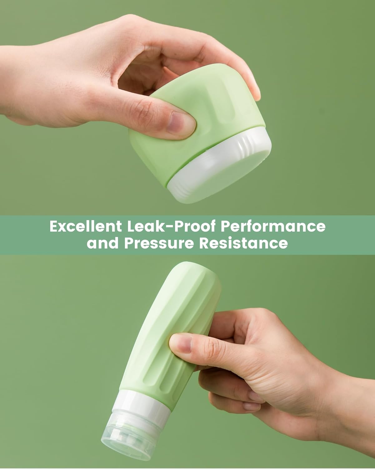 Travel Bottles for Toiletries 8 Pack, Travel Size Toiletries, Tsa Approved Travel Size Containers 3oz, with Travel Essentials Clear Bag, Leak Proof Silicone Squeezable Creams Jars