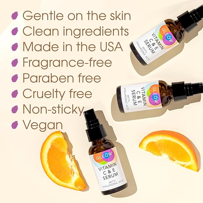 Vitamin C Face Serum, Hydrating Vitamin C Serum for Face with Hyaluronic Acid, Suitable For All Skin Types, Targets the Appearance of Dull Spots 2oz