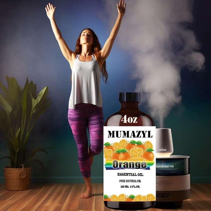 Sweet Orange Essential Oil, Sweet Orange Oil 4 Fl Oz 120ML for Diffuser Humidifier Yoga Cleaning DIY Candle Soap Making Essential Oils