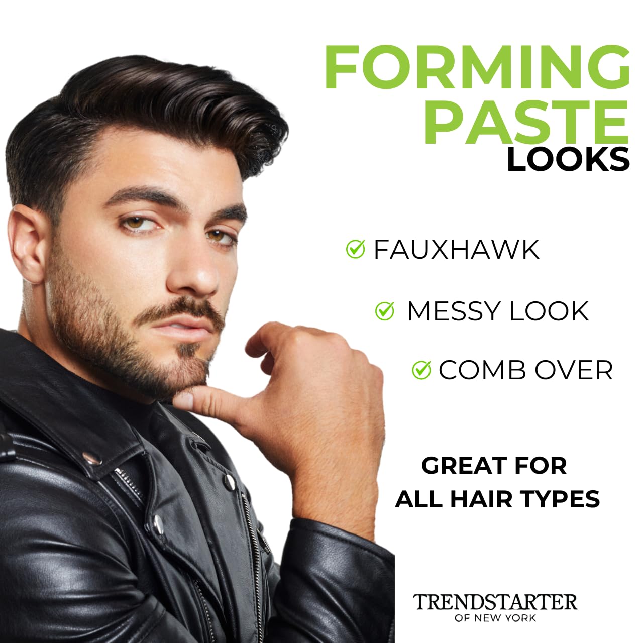 TRENDSTARTER - FORMING PASTE (4oz) (PACK OF 2) - Medium Hold - Medium Shine - Lightweight Water-Based Hair Pomade Cream - Flake-Free Hair Paste for All Hair Types
