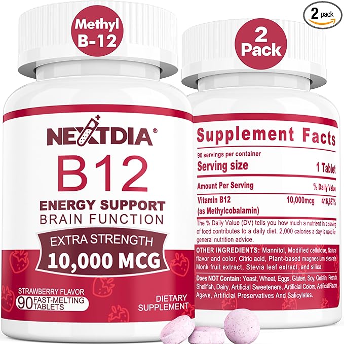 Vitamin B12 Sublingual, B12 Vitamins 10,000 B12 Support 180 Fast