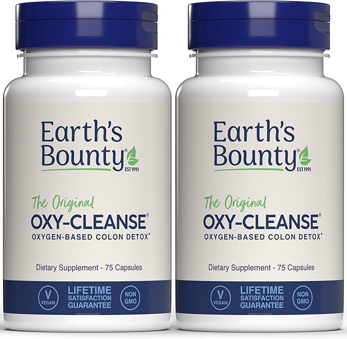Earth's Bounty Oxy-Cleanse Colon Conditioner - Gentle Colon Cleanse for Digestive Wellness - Constipation Relief - Natural Colon Detox - 75 Capsules - 2-Pack