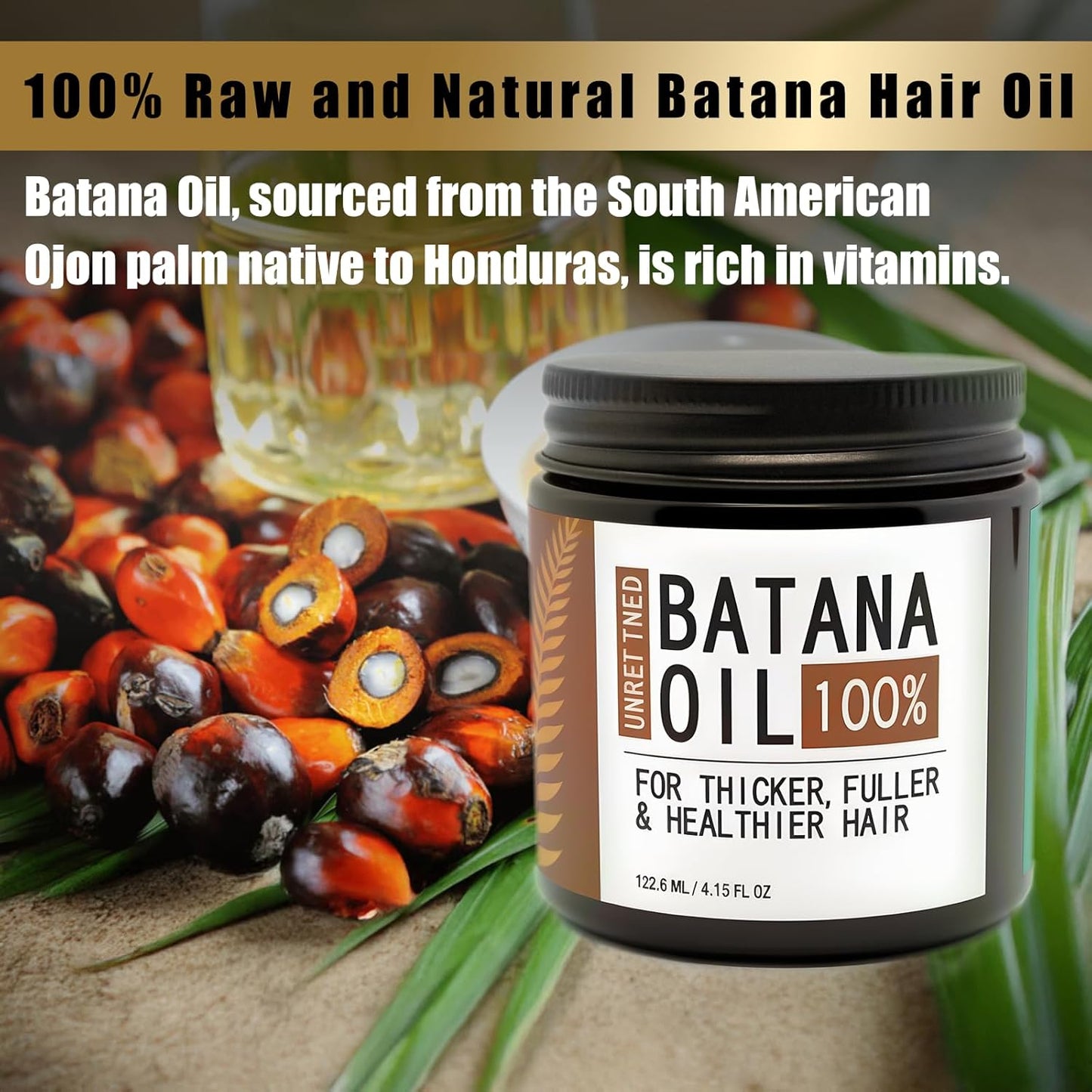 Unalakleet 100% Raw Batana Oil for Hair Growth – Botana Oil Hair Growth Treatment with Pumpkin Seed & Coffee | Vegan, Natural Hair Care for Thicker Hair | Pleasant Smell & Smooth Texture