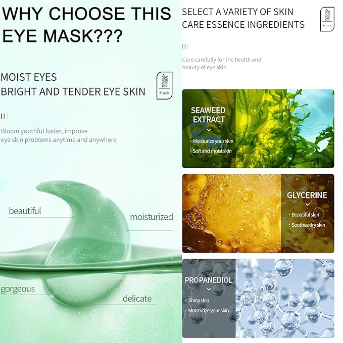 MEICOLY 30 Pads Eye and Lip Masks Sheet,Moisturizing Caviar Under Eye Mask,Hydrating Peach Lip Masks,Crystal Anti-Aging Eye Patches Dark Circle Remover with Box,15 Eye Mask+15 Lip Mask